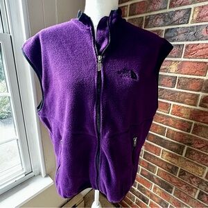 The North Face Deep Purple Fleece Vest Vintage Made In USA Outdoors Fall Winter